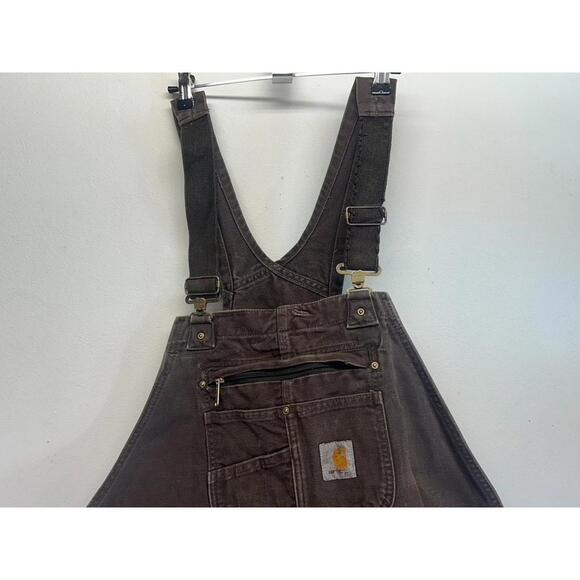 Carhartt Brown Denim Overalls 52/30 - Picture 9 of 14